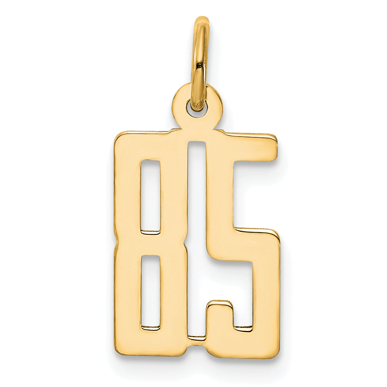 14K Yellow Gold Small Elongated Number 85 Charm