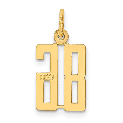 14K Yellow Gold Small Elongated Number 86 Charm