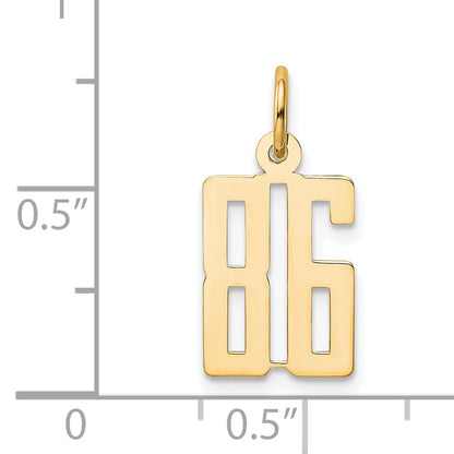 14K Yellow Gold Small Elongated Number 86 Charm