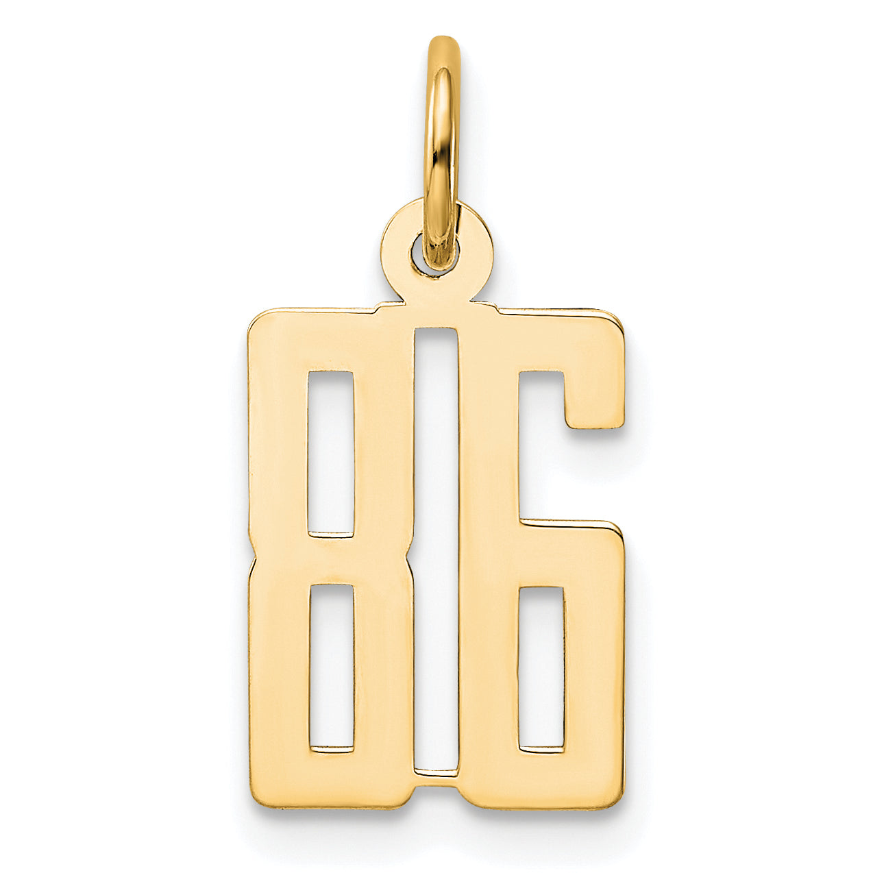 14K Yellow Gold Small Elongated Number 86 Charm