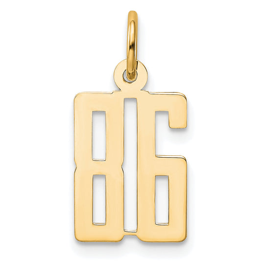 14K Yellow Gold Small Elongated Number 86 Charm