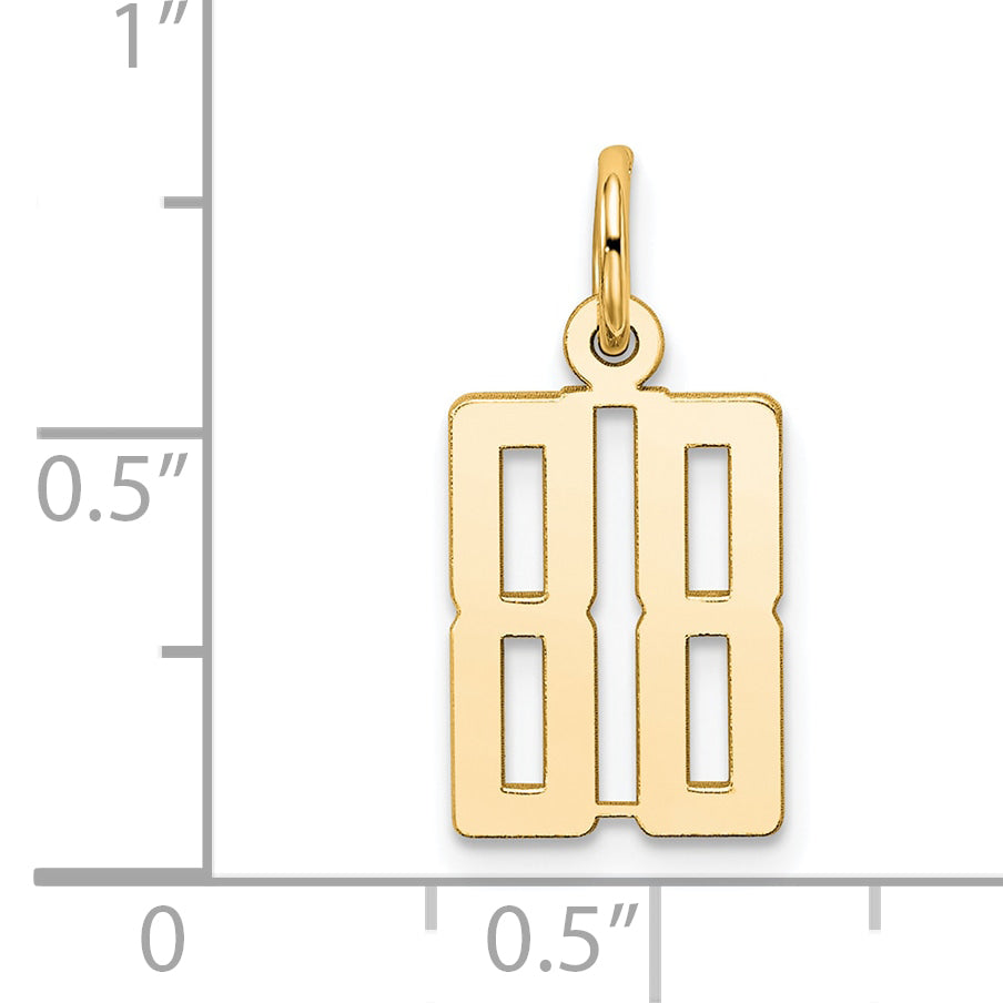 14K Yellow Gold Small Elongated Number 88 Charm