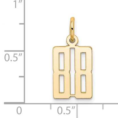 14K Yellow Gold Small Elongated Number 88 Charm