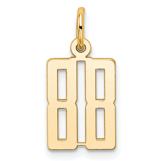 14K Yellow Gold Small Elongated Number 88 Charm