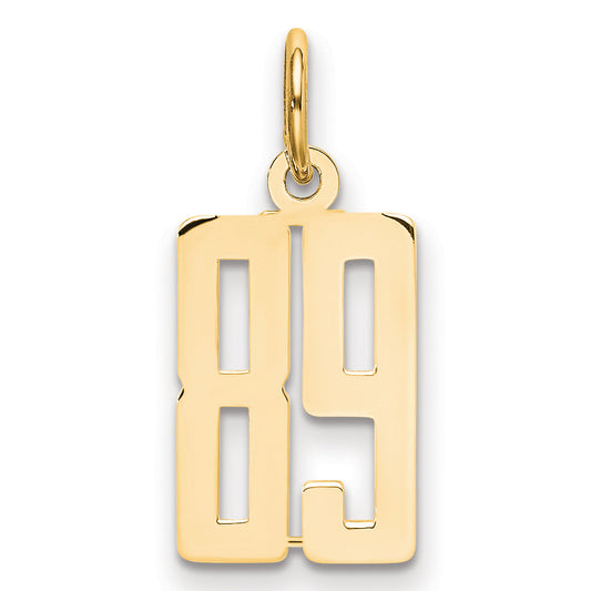 14K Yellow Gold Small Elongated Number 89 Charm