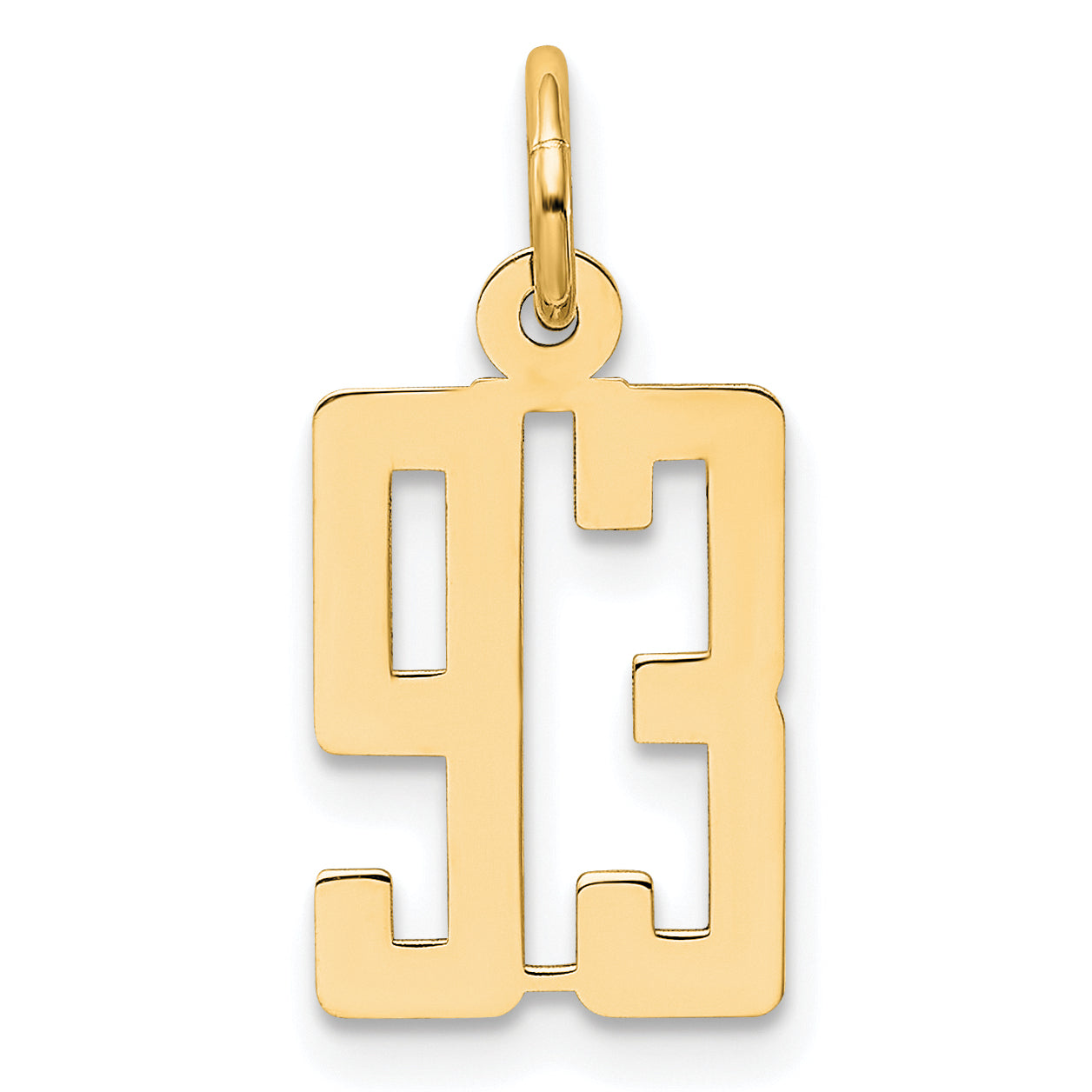 14K Yellow Gold Small Elongated Number 93 Charm