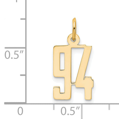 14K Yellow Gold Small Elongated Number 94 Charm