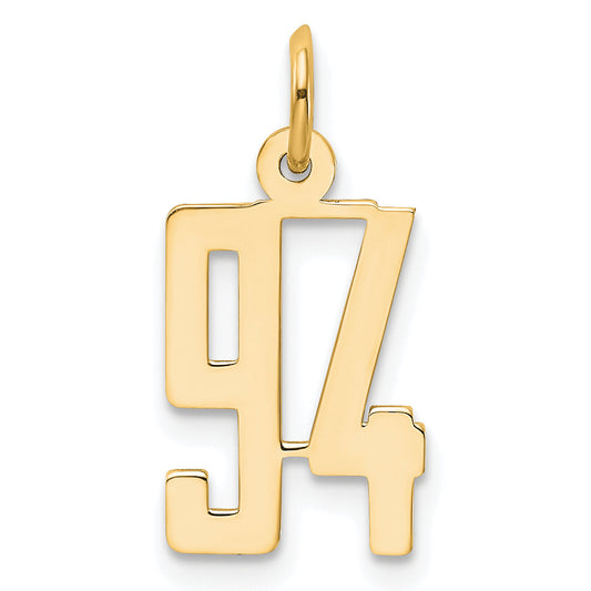 14K Yellow Gold Small Elongated Number 94 Charm