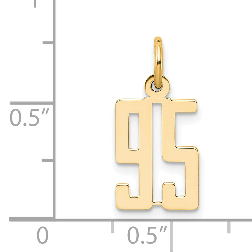 14K Yellow Gold Small Elongated Number 95 Charm
