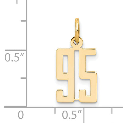 14K Yellow Gold Small Elongated Number 95 Charm