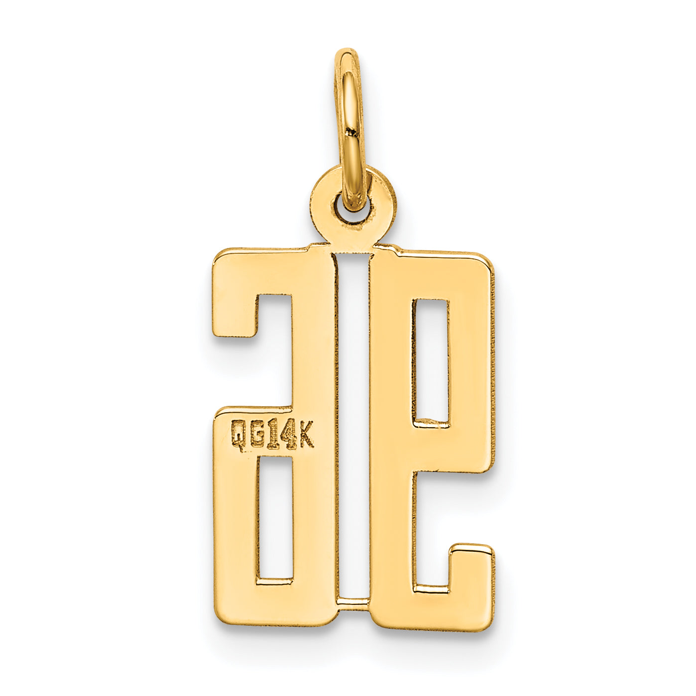 14K Yellow Gold Small Elongated Number 96 Charm