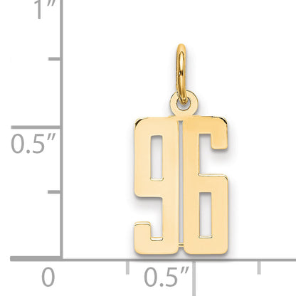 14K Yellow Gold Small Elongated Number 96 Charm