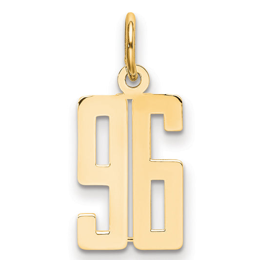 14K Yellow Gold Small Elongated Number 96 Charm