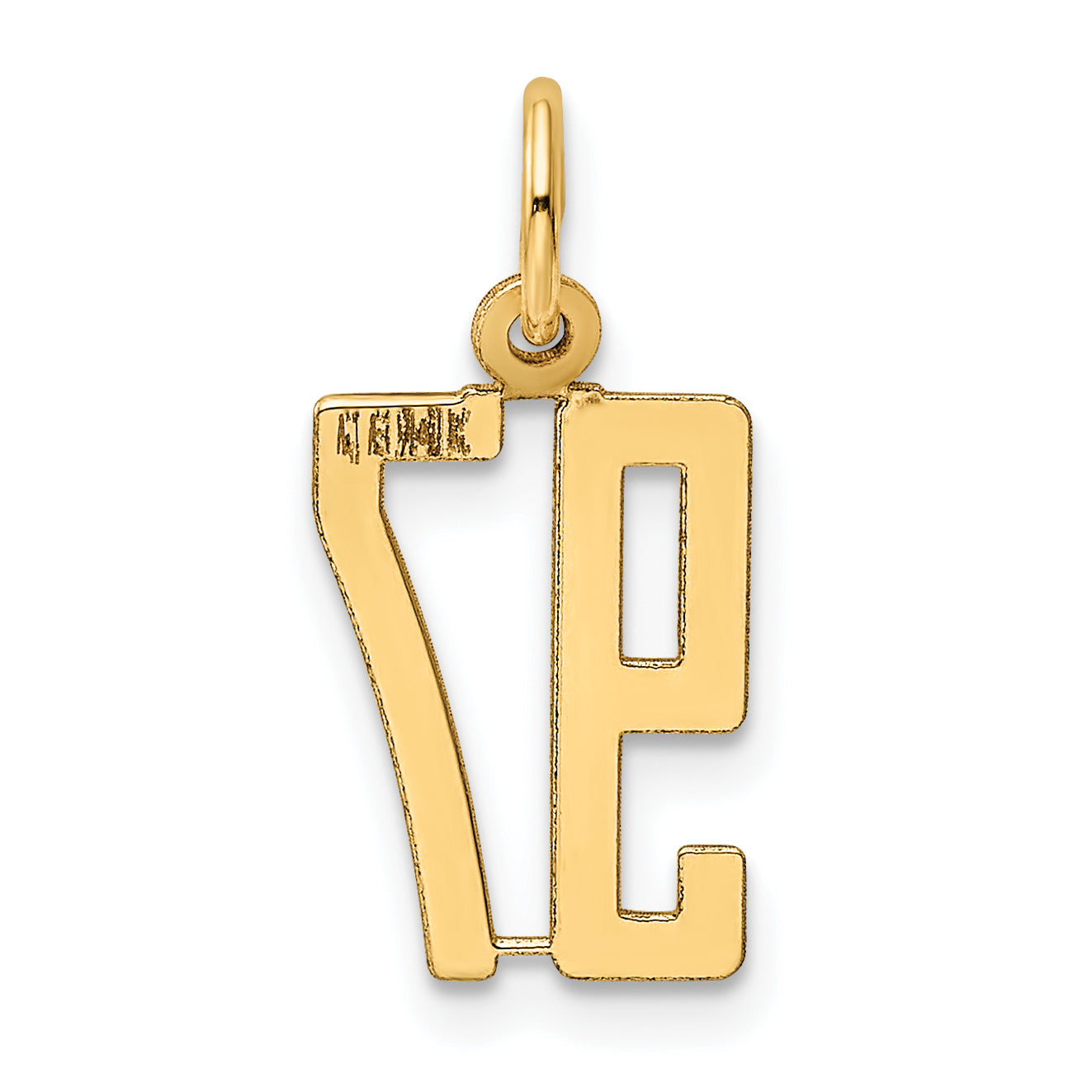 14K Yellow Gold Small Elongated Number 97 Charm
