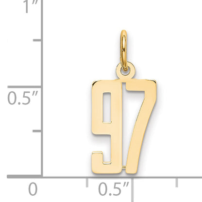 14K Yellow Gold Small Elongated Number 97 Charm