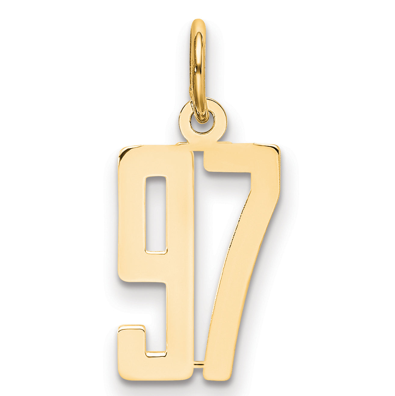 14K Yellow Gold Small Elongated Number 97 Charm