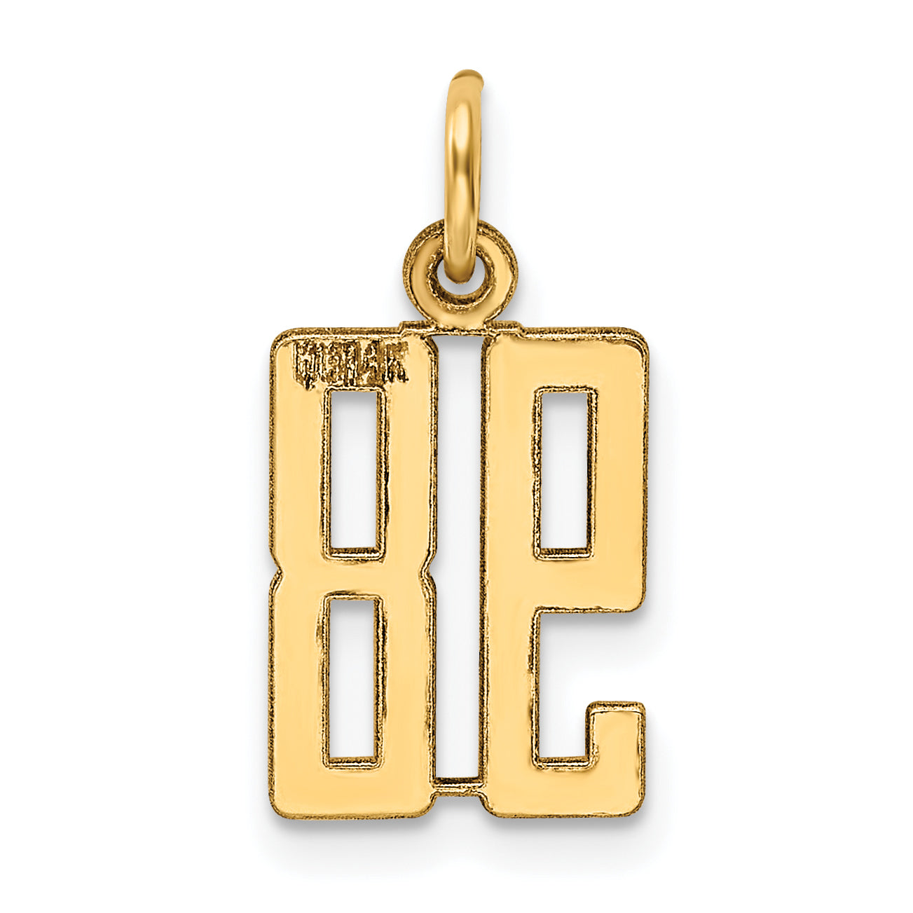 14K Yellow Gold Small Elongated Number 98 Charm