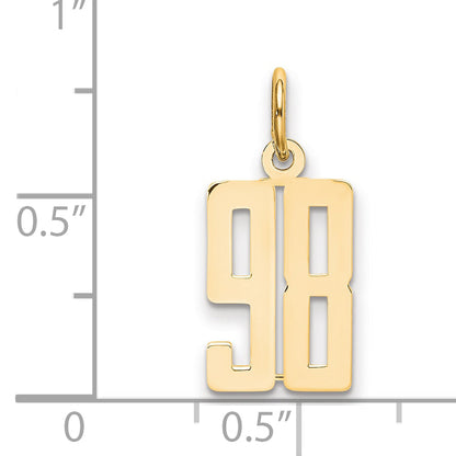 14K Yellow Gold Small Elongated Number 98 Charm