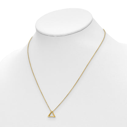 14K Yellow Gold Polished Triangle 2 In Ext. Necklace