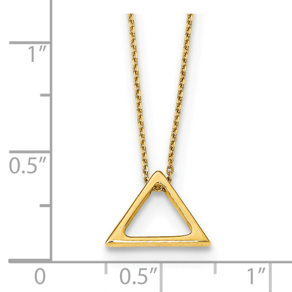 14K Yellow Gold Polished Triangle 2 In Ext. Necklace