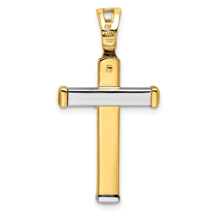 14K Two Tone Polished Crucifix Pendant