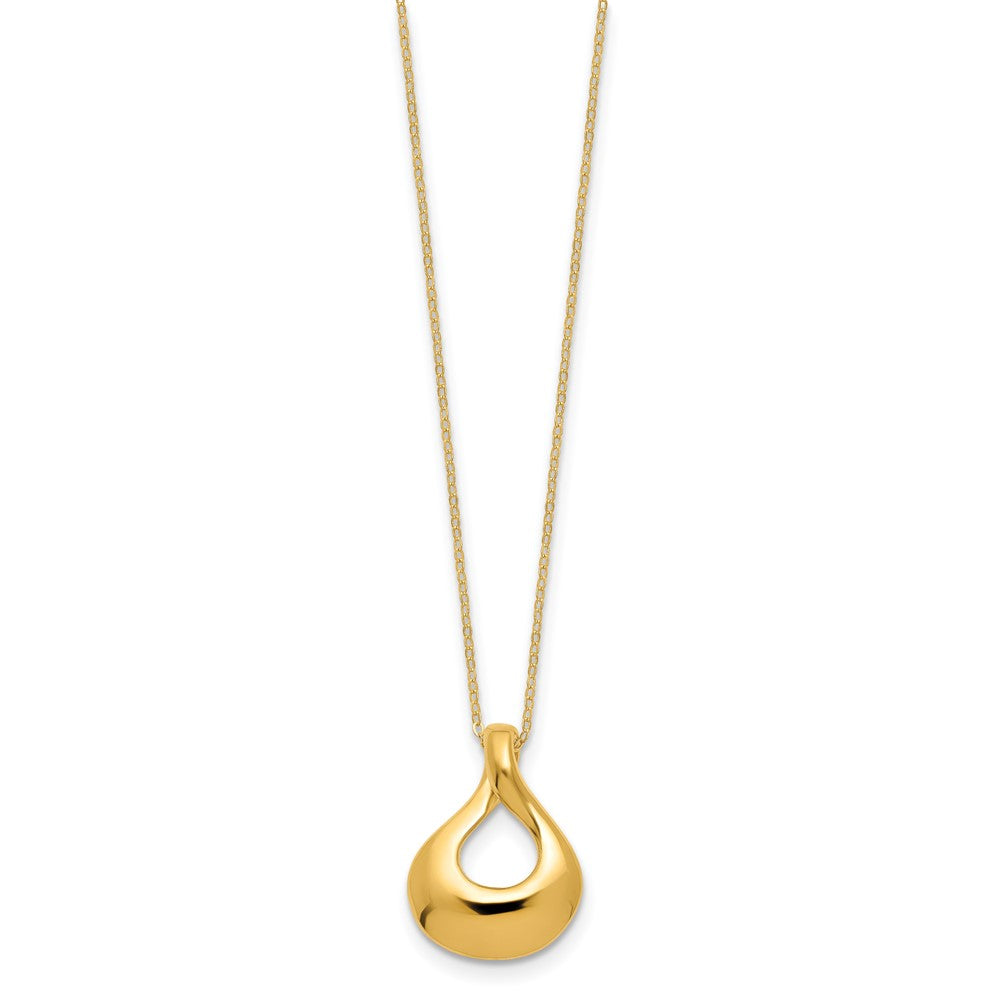 14K Yellow Gold Polished Tear Drop Necklace