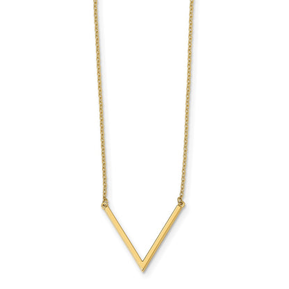 14K Yellow Gold Polished With 1 In Ext. Necklace