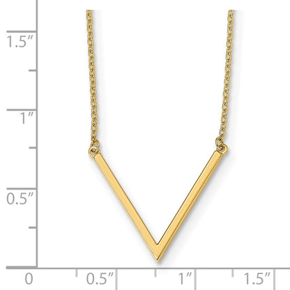 14K Yellow Gold Polished With 1 In Ext. Necklace