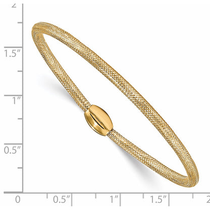 14K Yellow Gold Polished Mesh Stretch Bracelet