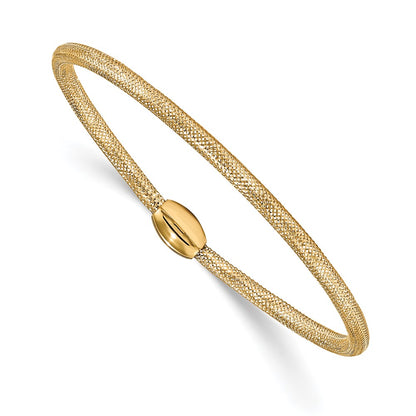 14K Yellow Gold Polished Mesh Stretch Bracelet