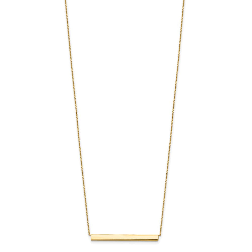14K Yellow Gold Polished With 1In Ext. Bar Necklace