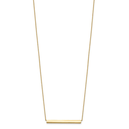 14K Yellow Gold Polished With 1In Ext. Bar Necklace