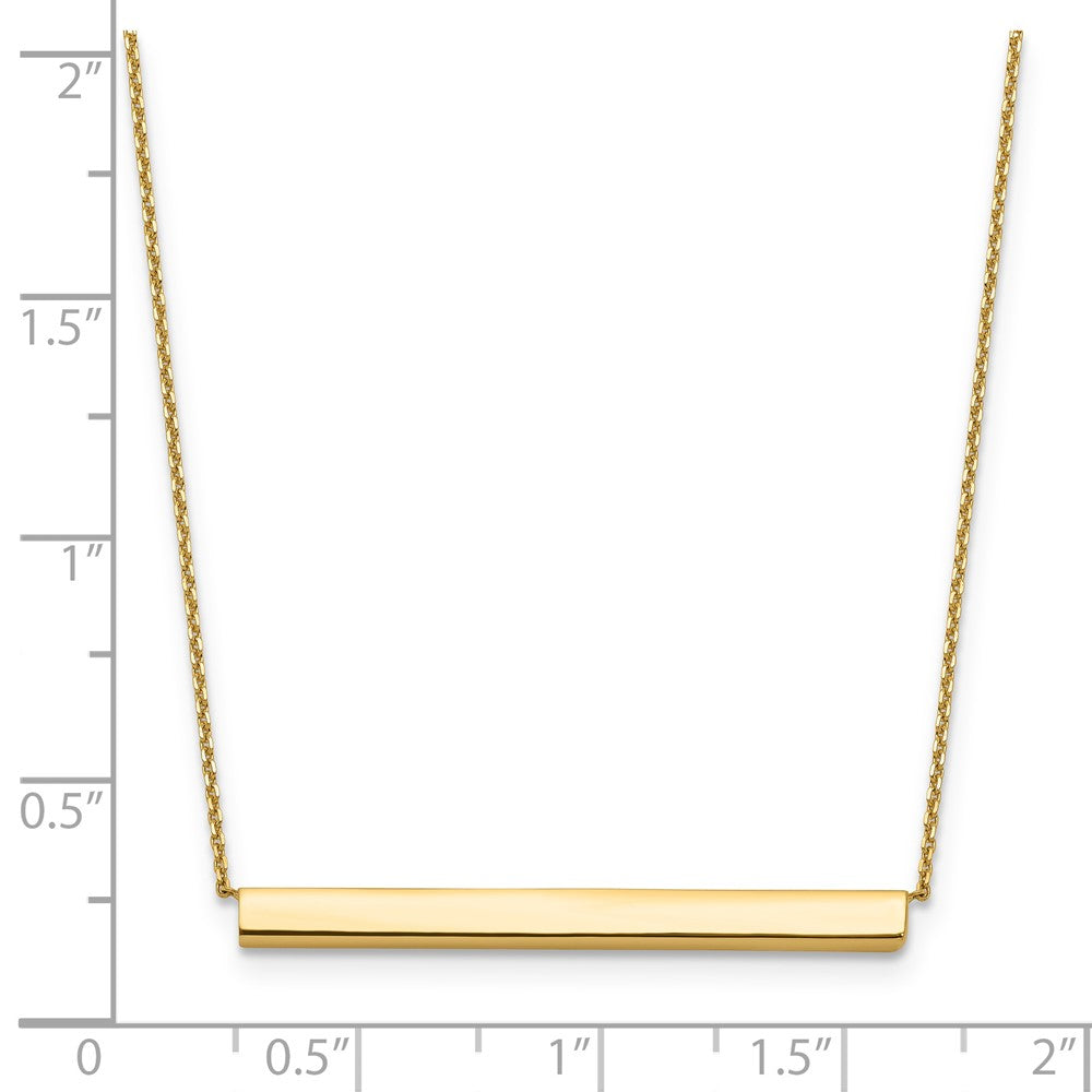 14K Yellow Gold Polished With 1In Ext. Bar Necklace