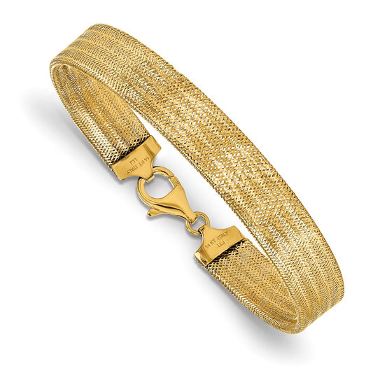 7.25 Inch 14K Polished Mesh Bracelet