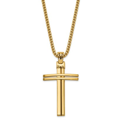 14K Yellow Gold Polished Cross Pendant