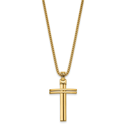 14K Yellow Gold Polished Cross Pendant