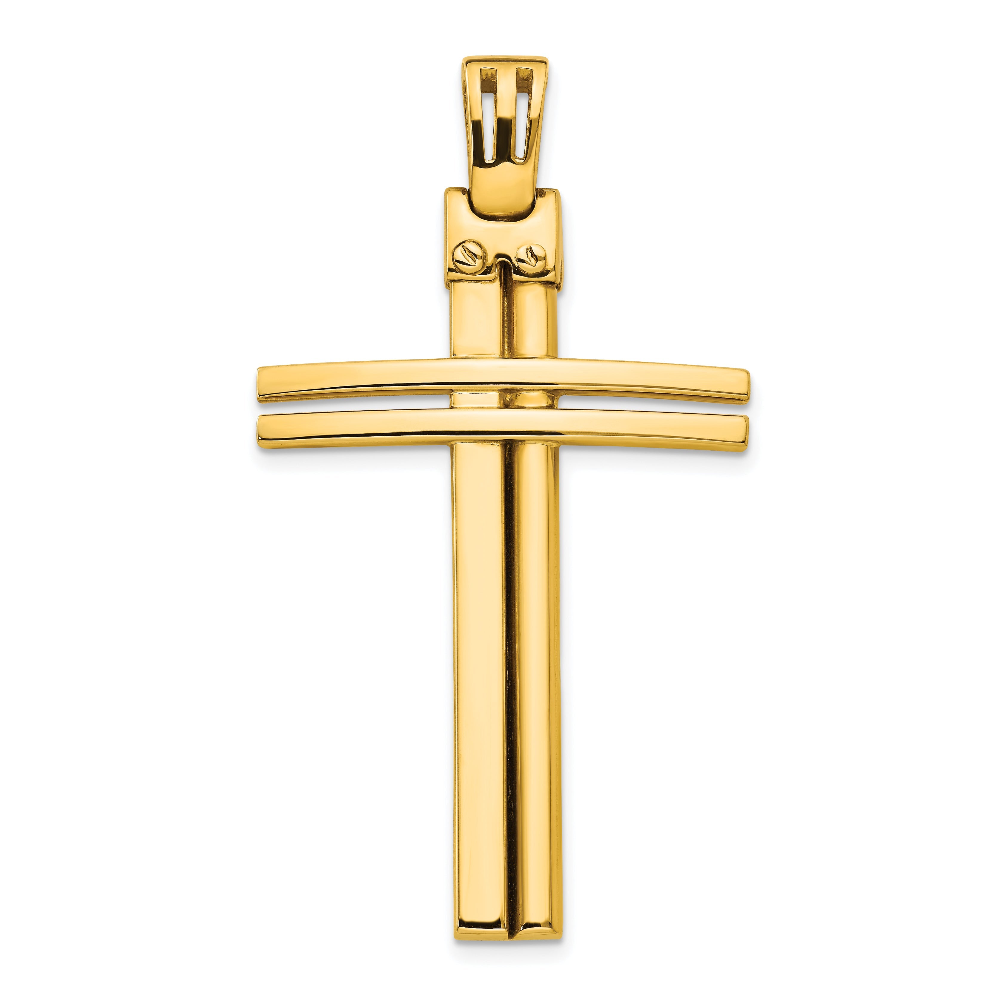 14K Yellow Gold Polished Cross Pendant