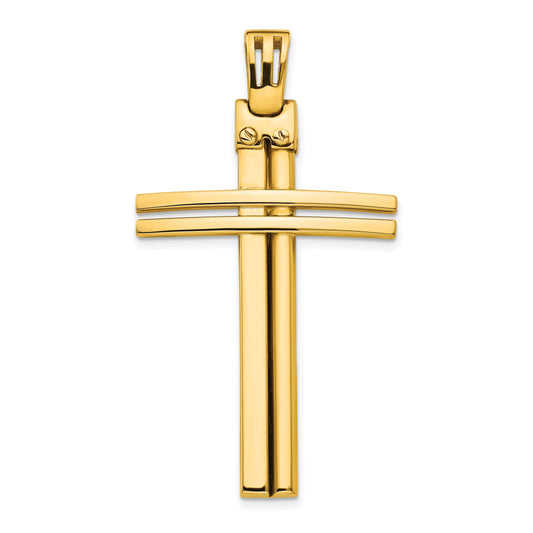 14K Yellow Gold Polished Cross Pendant