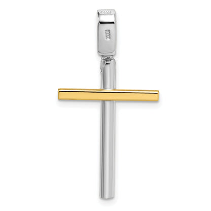 14K Two-Tone Polished Cross Pendant