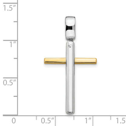 14K Two-Tone Polished Cross Pendant
