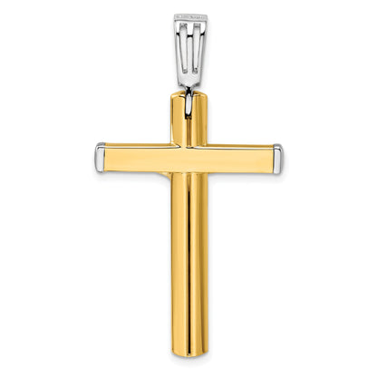 14K Two-Tone Polished Crucifix Cross Pendant