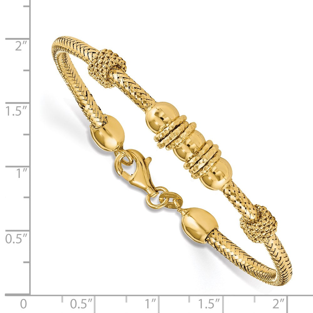 7.5 Inch 14K Polished And Textured Bracelet