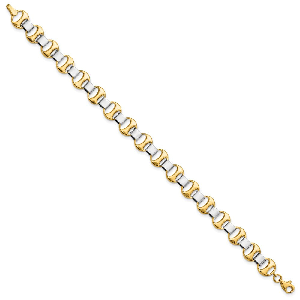 7.5 Inch 14K Two-Tone Polished Fancy Link Bracelet