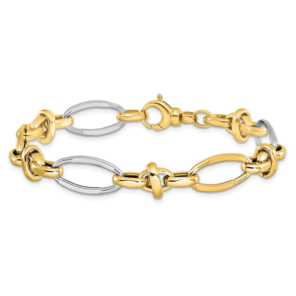 7.75 Inch 14K Two-Tone Polished Fancy Link Bracelet