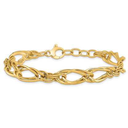 8 Inch 14K Polished Fancy Link Bracelet