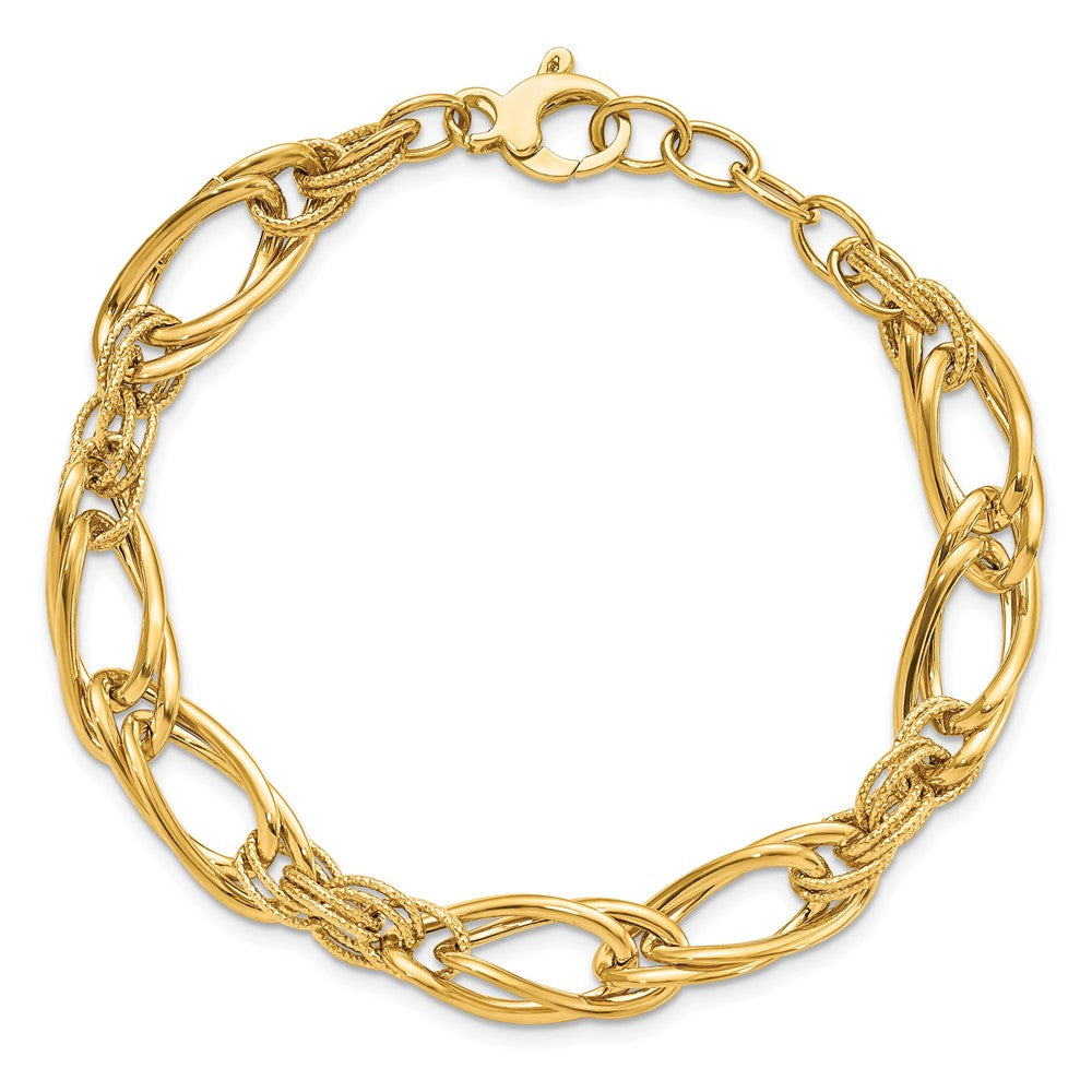 8 Inch 14K Polished Fancy Link Bracelet