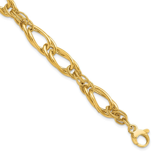 8 Inch 14K Polished Fancy Link Bracelet