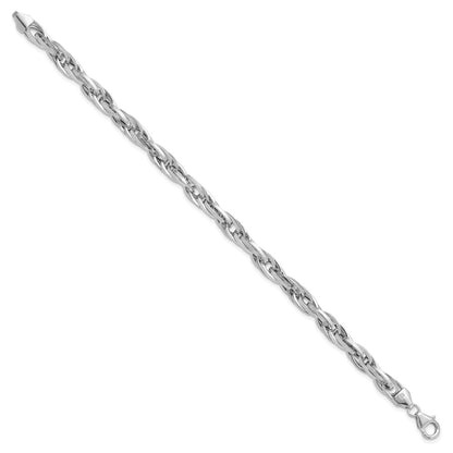 7.5 Inch 14K White Gold Polished Fancy Link Bracelet