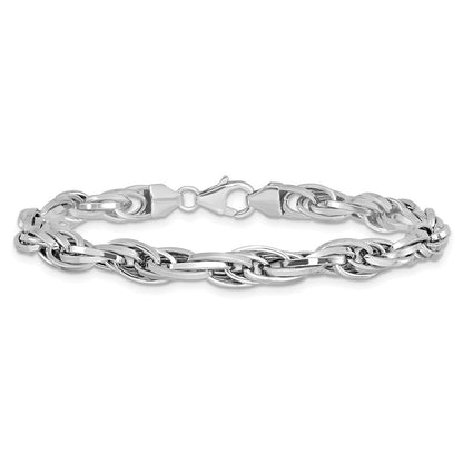 7.5 Inch 14K White Gold Polished Fancy Link Bracelet