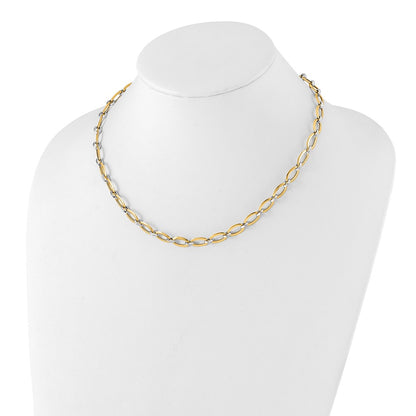 14K Two Tone Polished W/.25In Ext. Necklace